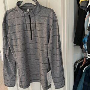 lululemon athletica Gray Striped Sweatshirt